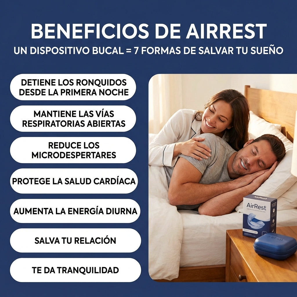 AirRest™ 2026 | Dispositivo Bucal  Anti-Ronquidos y Anti-Apnea del Sueño