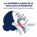 La verdadera causa de la boca seca al despertar: la mandibula de la mujer cae, respira por la boca y se reseca